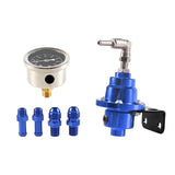 Maxbell Adjustable Fuel Pressure Regulator with Gauge High Performance Blue