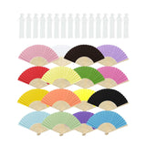 Maxbell 16 Pieces Handheld Paper Fans Blank Handheld Folded Fan for Church Wall Home Multicolor