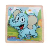 Maxbell 3D Wooden Animals Jigsaw Puzzle Board Kids Early Educational Toy Elephant