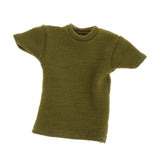 Maxbell 1:12 Short Sleeve Cloth Figure Doll Clothes for 6inch Female Soldier Figures Green