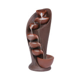 Maxbell Ceramic Incense Holder Desk Backflow Incense Burner for Home Decor Cafe Gift Brown