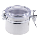 Max Stainless Steel Airtight Canister with Clear Acrylic Lid and Locking Clamp 17oz