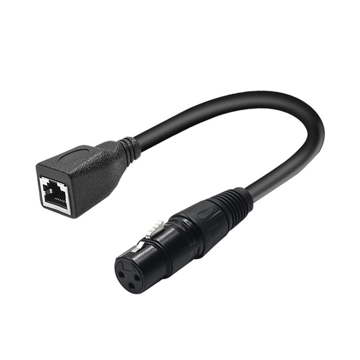 Maxbell XLR 3 Pin Female to RJ45 Female Adapter Extension Cable 30cm for Stage