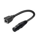 Maxbell XLR 3 Pin Female to RJ45 Female Adapter Extension Cable 30cm for Stage