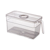 Maxbell Refrigerator Storage Box Food Container w/ draining board Grey 13x13x28cm