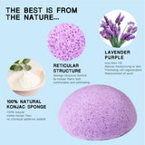 Max Konjac Facial Exfoliating Sponges Natural Face Wash Cleaning Puff Purple