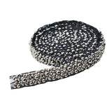 Maxbell 1 Yard Pearl Beaded Galloon Ribbon Lace Trim Embellishment Black and grey