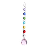 Max Crystal Hanging Suncatcher Rainbow Beads Ball Pendant Prisms Pink 20cm