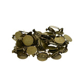 Max 50Pcs DIY Brooch Lapel Safety Pins Round Blank Pad Base Cabochon Back Bronze