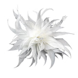 Maxbell Women Ladies Feather Brooch Decor for Wedding Halloween White