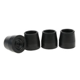 Max Maxb 4 Piece Crutch Ferrule Rubber End Walking Stick Tip Protector Non Skid Black