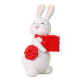 Maxbell Creative Rabbit Statue Resin Bunny Figurine Wedding Gift Shelf Decor StyleA