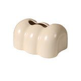 Maxbell Tissue Cover Tissue Storage Boxes Donut Shape for Household White