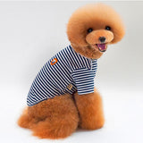 Maxbell Dog Shirts Striped Dog T-Shirt Puppy Clothes Small Medium Large Dogs Blue-M