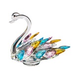 Maxbell Crystal Figurines Swan Decor Statue Free Standing for Wedding Birthday Multicolor