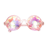Maxbell Kaleidoscope Rave Glasses Eyewear Prop for Music Festival Holiday Pink
