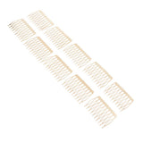 Maxbell 10pcs Metal Blank DIY Hair Side Comb Craft Hair Accessory Gold 10 Teeth