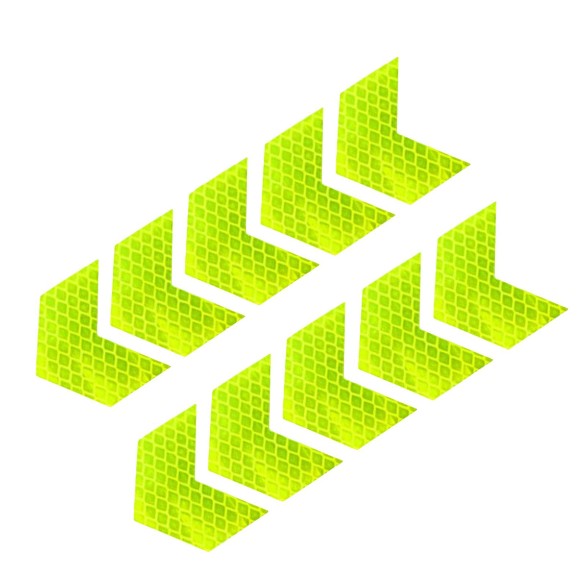 Maxbell 10x Arrow Reflective Stickers Night Sign Self Adhesive for Truck Green