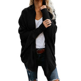 Maxbell Women Cardigan Loose Sweater Batwing Long Sleeve Knitted Outwear Black