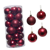 Maxbell 24 Pieces Christmas Balls Ornament Shatterproof for Wedding Holiday Home Dark Red