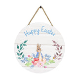 Maxbell Easter Door Sign Wood Door Hanger Bunny Pattern Ornament Housewarming Gift Style C