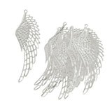 Maxbell 12pcs antique silver Large Hollow Angel Wing Charms Pendants Crafts