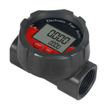 Maxbell Fuel Flow Meter 1 inch NPT Thread Waterproof Multipurpose Oil Fuel Flowmeter Black