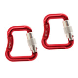 Maxbell 2 Pieces of 20KN Aluminum Alloy Paragliding Paraglider Carabiners - Red