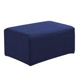 Max Stretch Ottoman Pouf Cover Footrest Stool Slipcover Protector a Dark Blue