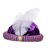 Maxbell Indian Sultan Turban Hats Hijab Head Scarf for Halloween Stage Show Carnival purple