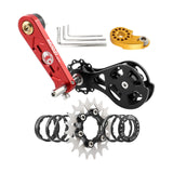 Maxbell Bike Single Speed Conversion Kit Repair Outdoor Riding Bike Chain Tensioners 20T Red