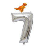 Max Silver Digital Aluminum Film Balloon+Mini Dragon Birthday Party Decor 7