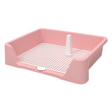 Maxbell Dog Training Potty Tray Urinal Keep Clean Splashproof Dog Litter Box Lattice Pink