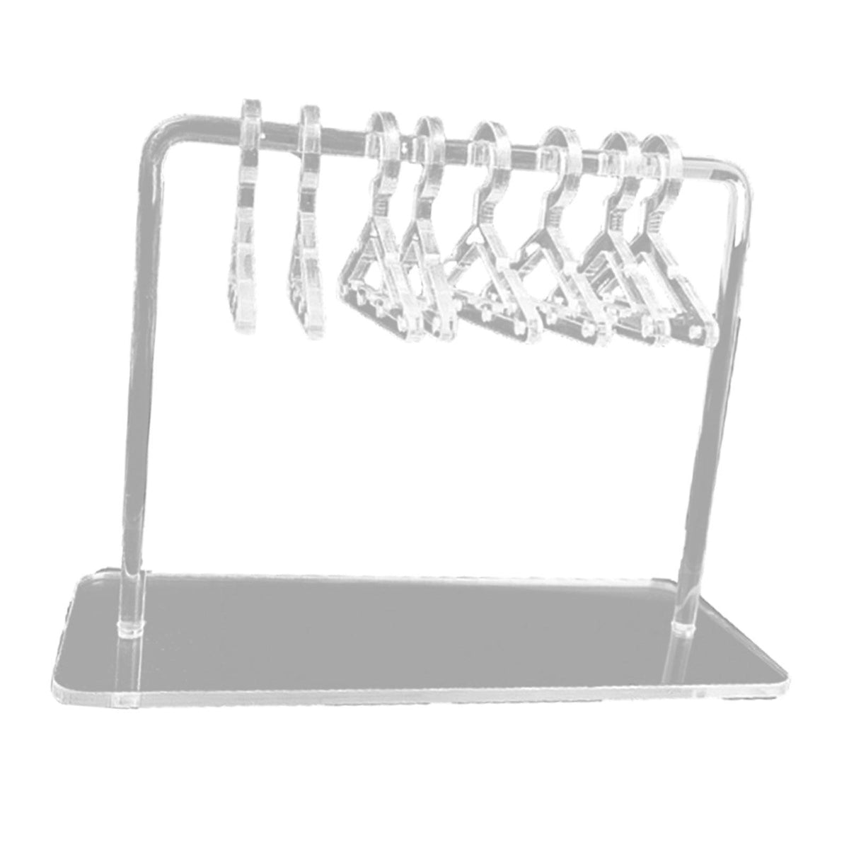 Maxbell Cute Earring Display Stand Mini Coat Hanger Rack Decor for Desktop Showcase Clear