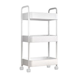 Maxbell Movable Storage Cart Wear Resistant Practical for Bedroom Office Household White