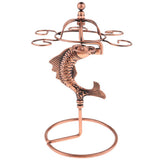 Max Creative Red Wine Cup Hanging Rack Upside Down Fish Shape Design