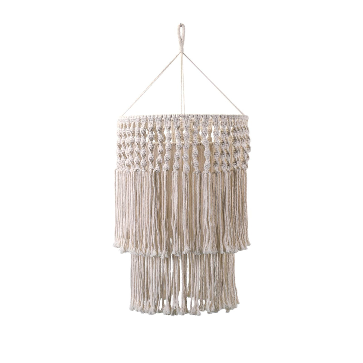 Maxbell Handmade Macrame Lamp Shade Boho Chandelier Lampshade for Bedroom Nursery