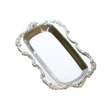 Maxbell Multifunction Metal Storage Tray Tea Fruit Dish Plate Cake Snack Tray Silver