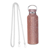Maxbell Portable Diamond Vacuum Cup 750ml/25oz Bling Rhinestones Diamond Kettle Rose Gold