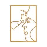 Maxbell Metal Wall Art Decor Woman Silhouette Minimalist Facial Line Decoration StyleD