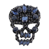 Maxbell Skull Head Shaped Rhinestone Applique Patch DIY Sewing Embellishments Blue