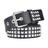 Maxbell Fashion PU Leather Studded Belt Waist Cinch Belt Adjustable Rivet Waist Belt Black