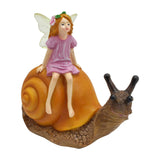 Maxbell Resin Figurine Crafts Gift Snail Flower Fairy Statue for Balcony Garden Yard