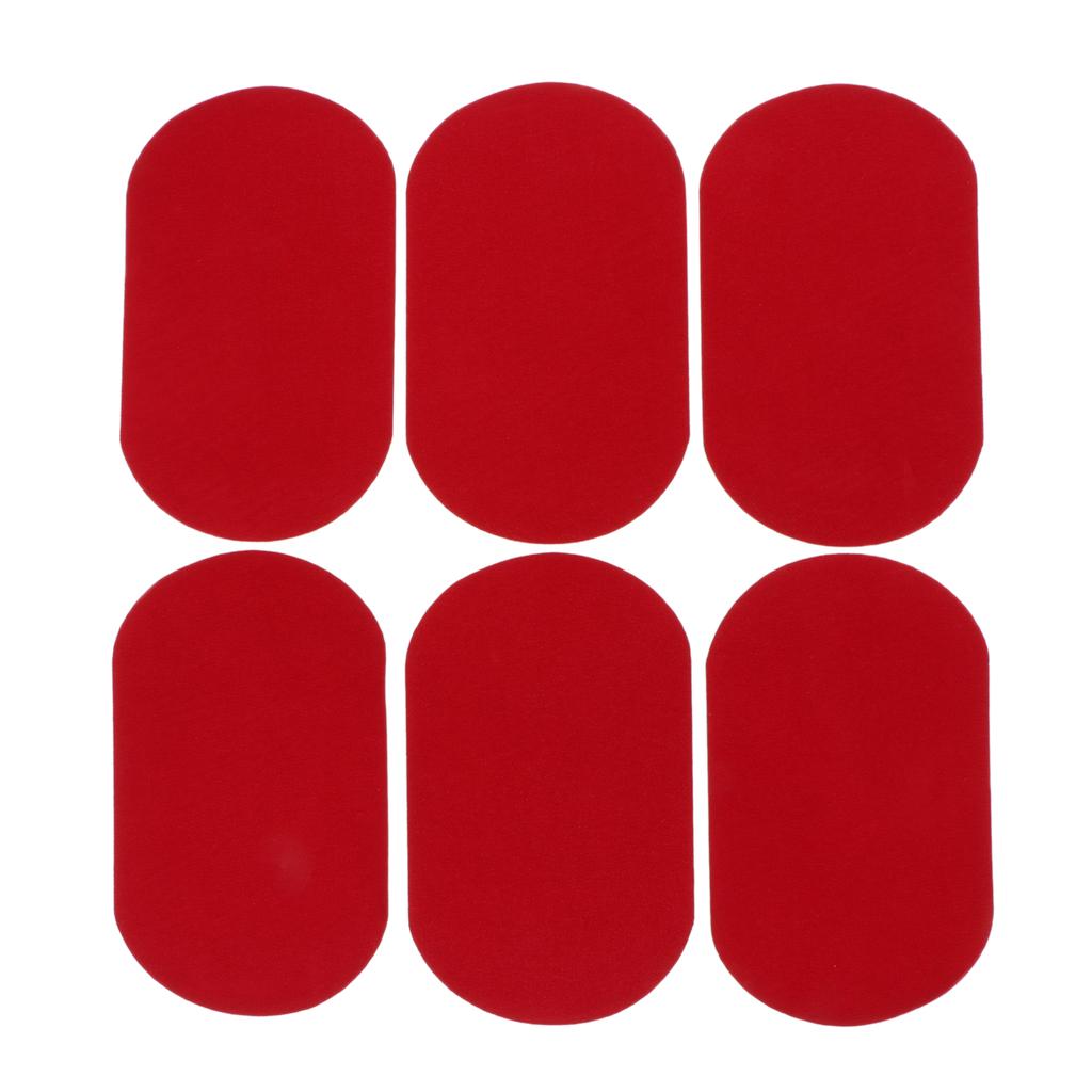Max 6pcs Iron on Patch Suede Fabric Applique Cloth Badge for Clothing Red