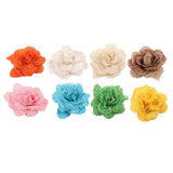Max Hessian Burlap Lace Rose Flower Heads Rustic Wedding Decor 2.56inch