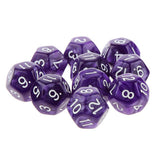 Maxbell Pack of 10pcs Pearl Purple D12 Twelve Sided Game Dice D&D TRPG Games Party Supplies