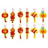 Maxbell 12 Pieces Chinese New Year Decorations Pendants for Party Office Bonsai Style E