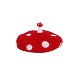 Maxbell Mushroom Hat Novelty Party Hat White Spotted Photo Props Teens Wool Beret