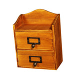 Maxbell Desktop Drawer Storage Box with 2 Drawers Makeup Shelf Rack for Workspace Brown