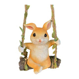 Maxbell Hanging Swing Rabbit Statues Tree Hugger Decoration for Lawn Garden Tree